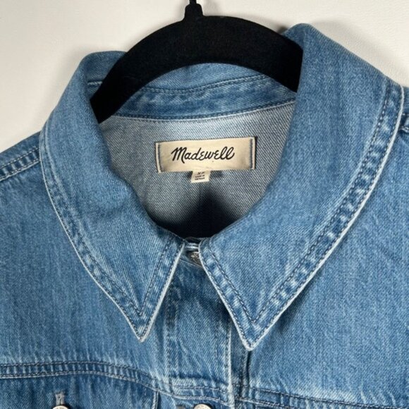 NWT MADEWELL Crop Jean Jacket in Dursett Wash with Pockets 100% Cotton‎ NJ735 XS - Picture 6 of 16
